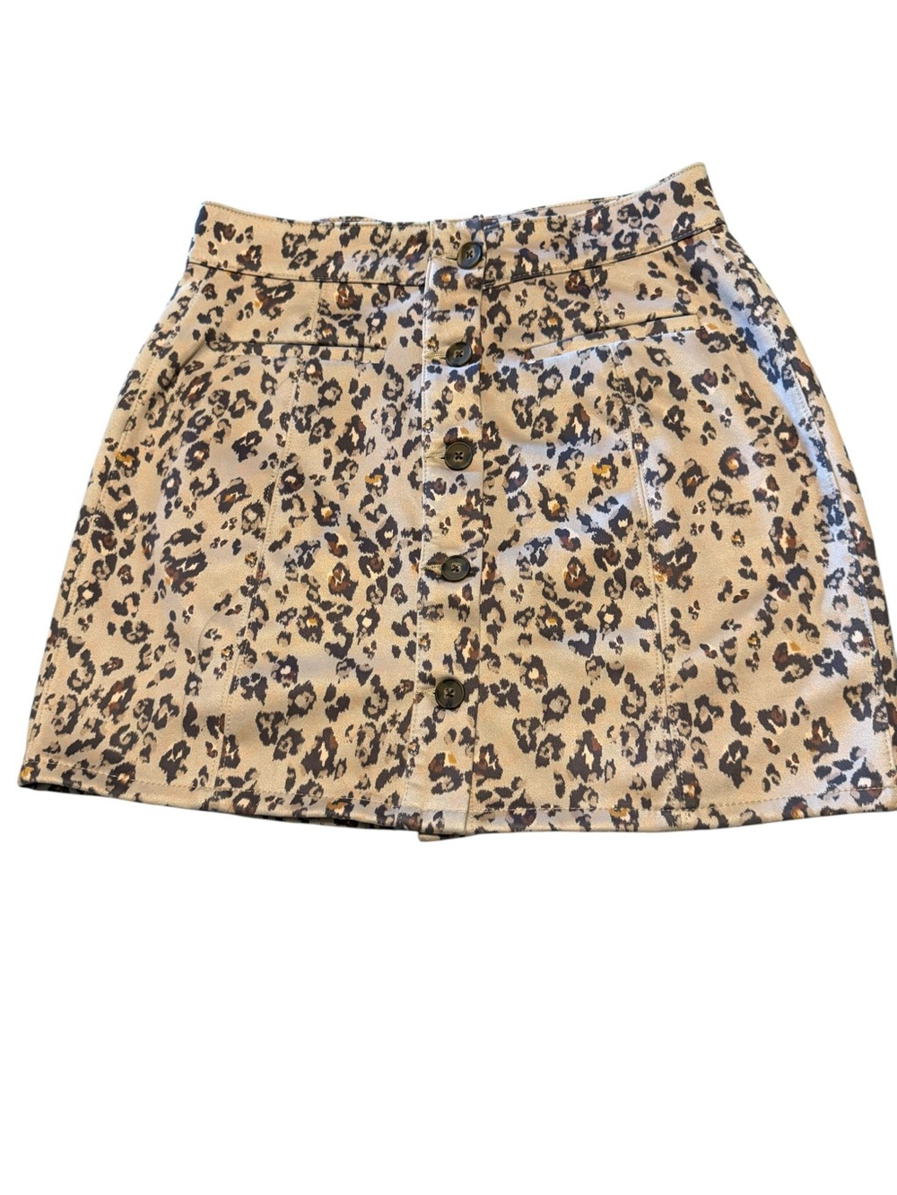 Maurices Leopard Print Button-Front Skirt in Tan and Brown